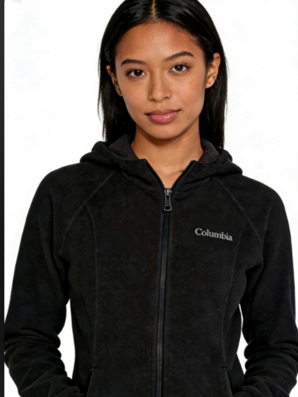 Columbia Women's Fleece Hooded Jacket Small Black Hoodie